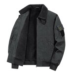 Corduroy Fleece-Lined Jacket // Dark Gray (L)