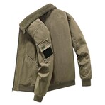 Corduroy Fleece-Lined Jacket // Khaki (2XL)