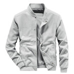 Button-Up Textured Jacket // Gray (S)