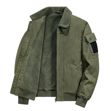 Corduroy Fleece-Lined Jacket // Army Green (XS)