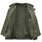 Corduroy Fleece-Lined Jacket // Army Green (S)