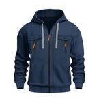 Zip-Up Utility Hoodie // Navy (M)