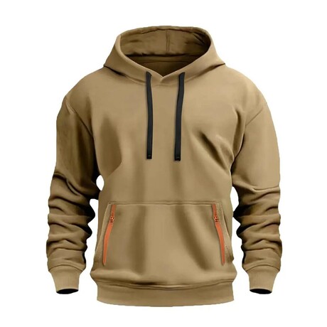 Hoodie w/ Contrast Details // Khaki (XS)