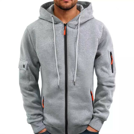 Zip-Up Hoodie // Light Gray (XS)