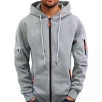 Zip-Up Hoodie // Light Gray (2XL)