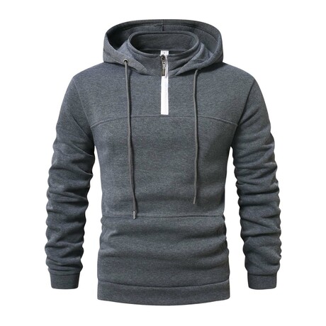 1/4 Zip-Up Hoodie // Dark Gray (XS)