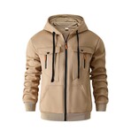 Zip-Up Utility Hoodie // Camel (S)