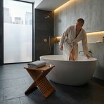 Bare Decor Rocco Folding Stool in Solid Teak Wood, 16"