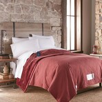 Micro Flannel® Reverse to Ultra Velvet® Heated Throw // Throw/ Twin Size // 84x62 (Indigo)
