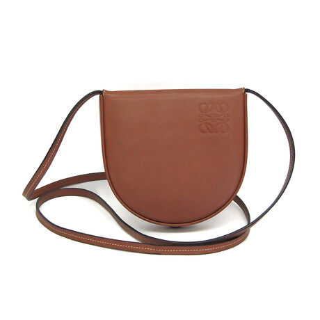 Loewe // Leather Heel Mini Leather Pouch // Brown // Pre-Owned
