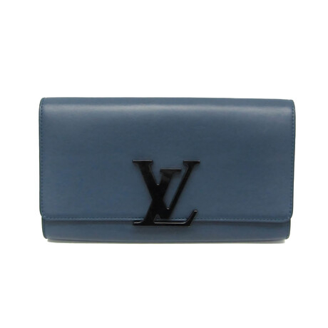 Louis Vuitton // Leather Pochette Louise Chain Clutch // Blue // Pre-Owned