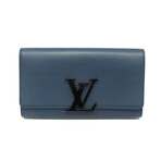 Louis Vuitton // Leather Pochette Louise Chain Clutch // Blue // Pre-Owned