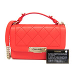 Chanel // Leather Matelassé Quilted Chain Bag // Orange // Pre-Owned