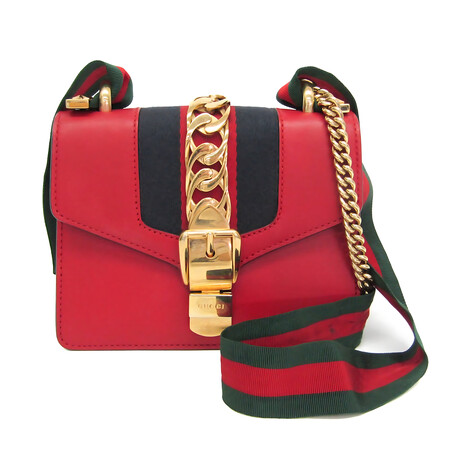 Gucci // Leather Sylvie Signature Hardware Handbag // Red // Pre-Owned