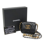Chanel // Leather 19 Chain Belt Bag // Black // Pre-Owned