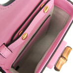 Gucci // Leather + Bamboo Convertible Backpack Handbag // Rose // Pre-Owned