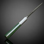 Emerald Trail  // Damascus Fixed Blade Knife // Pakka Wood