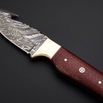 Crimson Hunter // Damascus Gut Hook Knife