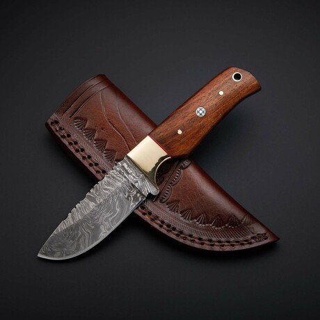 Rosewood Hunter // Damascus Steel Knife