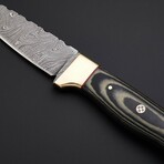 Black Micarta Hunter // Damascus Steel Knife