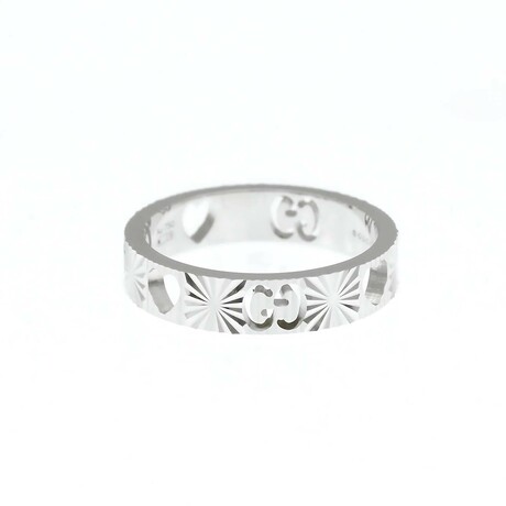 Gucci // 18k White Gold Icon Heart Motif Ring // Ring Size: 6 // Store Display