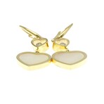 Chopard // 18k Yellow Gold Happy Heart Diamond + Mother of Pearl Earrings // Store Display
