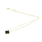 Van Cleef & Arpels // 18k Yellow Gold Vintage Alhambra Onyx Pendant Necklace // 4.56"-16.14" // Store Display
