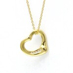 Tiffany & Co. // 18k Yellow Gold Open Heart Diamond Pendant Necklace // 15.74" // Store Display