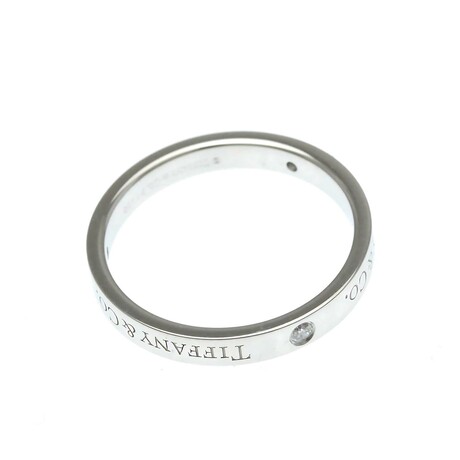 Tiffany & Co. // Platinum Flat Diamond Ring // Ring Size: 8 // Store Display