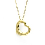 Tiffany & Co. // 18k Yellow Gold Open Heart Diamond Pendant Necklace // 15.74" // Store Display