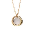 Cartier // 18k Rose Gold + 18k White Gold + 18k Yellow Gold Trinity Diamond Pendant Necklace // 16.14" // Store Display