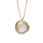 Cartier // 18k Rose Gold + 18k White Gold + 18k Yellow Gold Trinity Diamond Pendant Necklace // 16.14" // Store Display