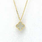 Van Cleef & Arpels // 18k Yellow Gold + Mother of Pearl Sweet Alhambra Iconic Pendant Necklace // 15.35"-16.14" // Store Display