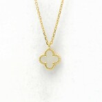 Van Cleef & Arpels // 18k Yellow Gold + Mother of Pearl Sweet Alhambra Iconic Pendant Necklace // 15.35"-16.14" // Store Display