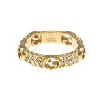 Gucci // 18k Yellow Gold Interlocking G Diamond Ring // Ring Size: 5 // Store Display
