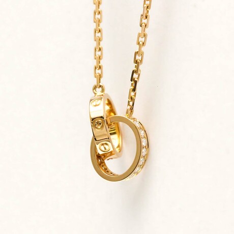 Cartier // 18k Rose Gold Baby Love Diamond Pendant Necklace // 17.51" // Store Display