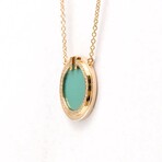 Tiffany & Co. // 18k Rose Gold T Two-Circle Diamond + Turquoise Pendant Necklace // 15.74"-17.71" // Store Display