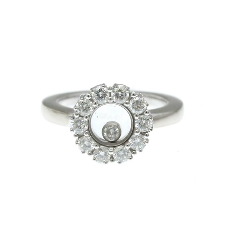 Chopard // 18k White Gold Happy Diamond Ring // Ring Size: 4 // Store Display