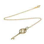 Tiffany & Co. // 18k Rose Gold Atlas Key Diamond Pendant Necklace // 17.71" // Store Display