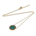 Tiffany & Co. // 18k Rose Gold T Two-Circle Diamond + Turquoise Pendant Necklace // 15.74"-17.71" // Store Display