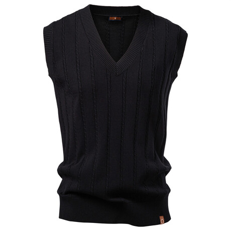 V-Neck Knit Vest // Black (XS)