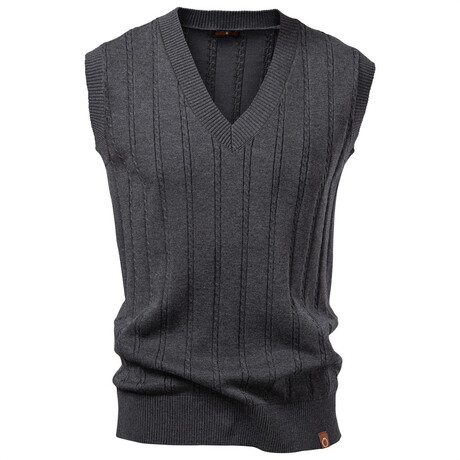 V-Neck Knit Vest // Dark Gray (XS)