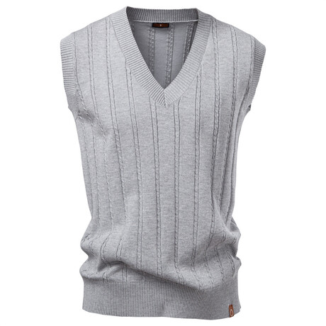 V-Neck Knit Vest // Light Gray (XS)