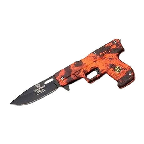 Spring Assisted Knife // SE-849CAM // Gun (Orange Camo)