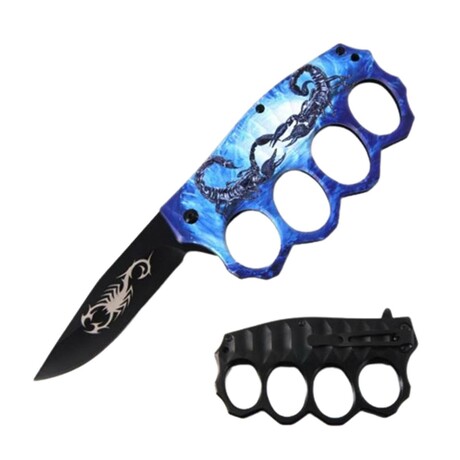 Spring Assisted Trench Knife // SE-511SC // Scorpions (Blue)