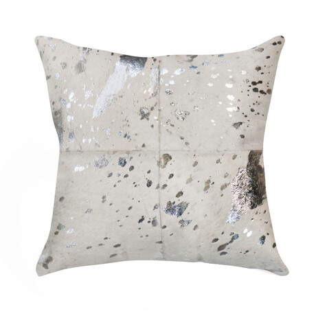 Forest Cowhide Silver Foil Pillow