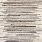 Galaxy Stripe Cowhide Ottoman // Silver