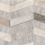 Galaxy Cowhide Ottoman // Silver