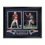 Drake Maye // NE Patriots // Unsigned Collage + Framed // Red & Blue