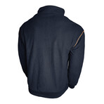 Stand Up Collar Corduroy w/ Chest Pocket Pullover // Royal blue (XS)